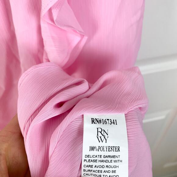 Runaway The Label Suzannah Ruffle Maxi Gown Dress Pink Size Small - Picture 10 of 11